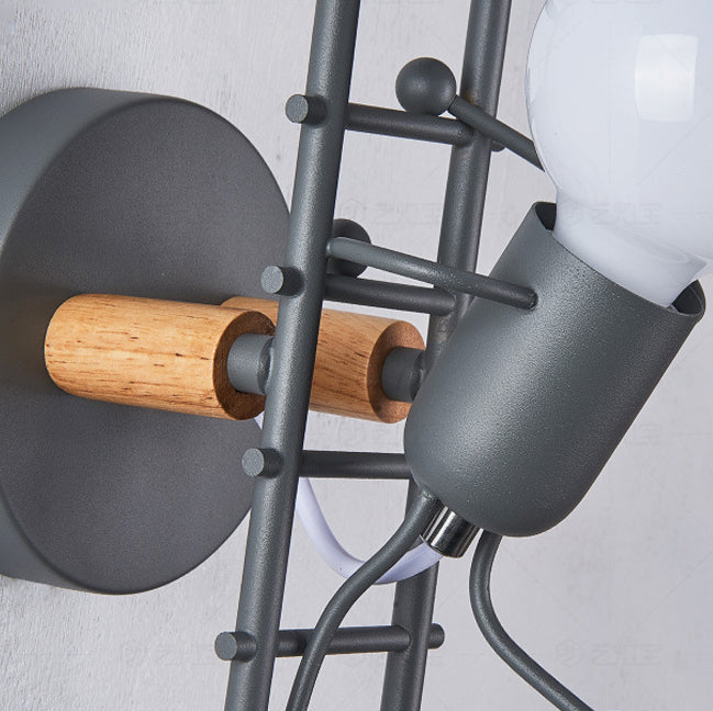 Little Man Climbing Stairs Wall Lamp