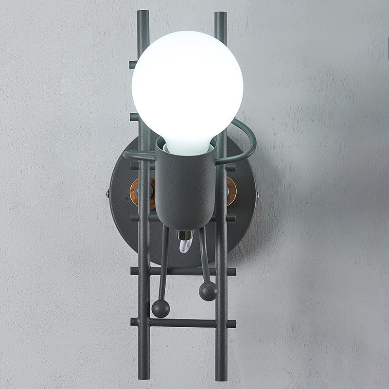 Little Man Climbing Stairs Wall Lamp