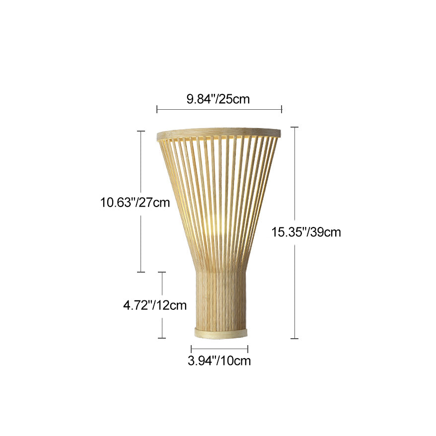 Vertical Broom Shape Bamboo Wall Lamp