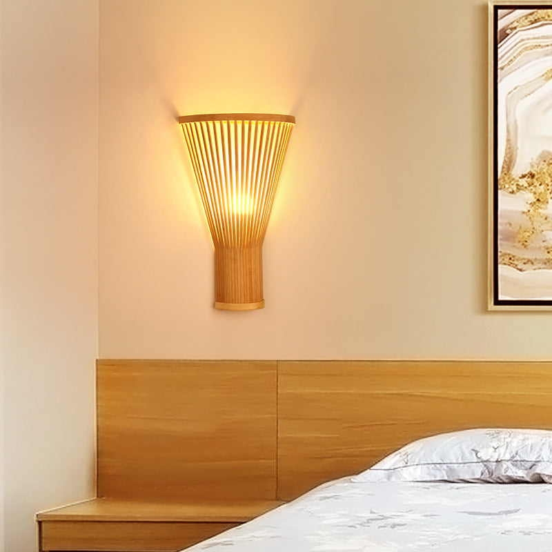 Vertical Broom Shape Bamboo Wall Lamp
