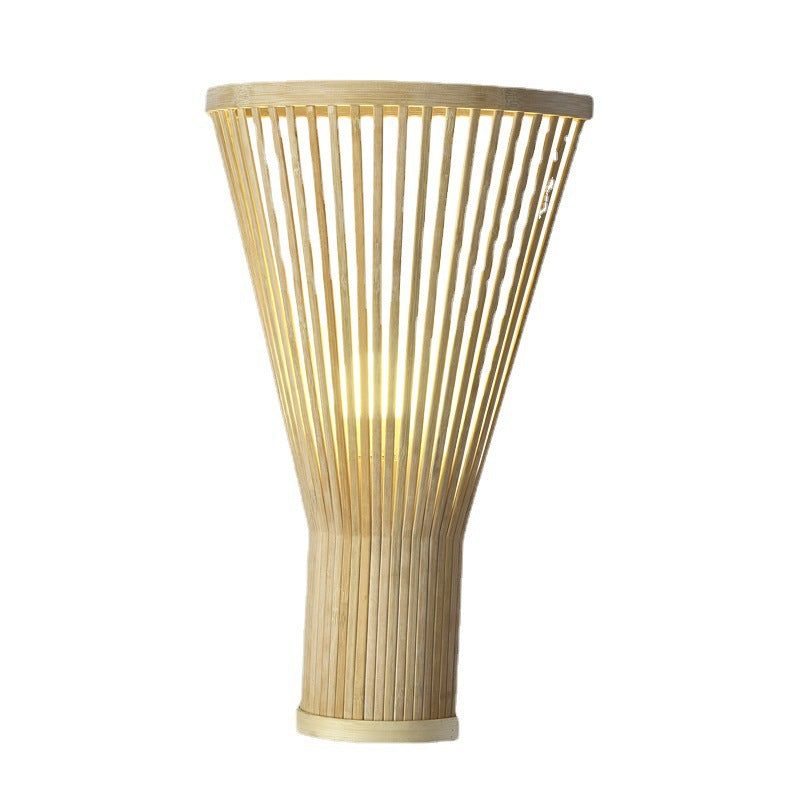 Vertical Broom Shape Bamboo Wall Lamp