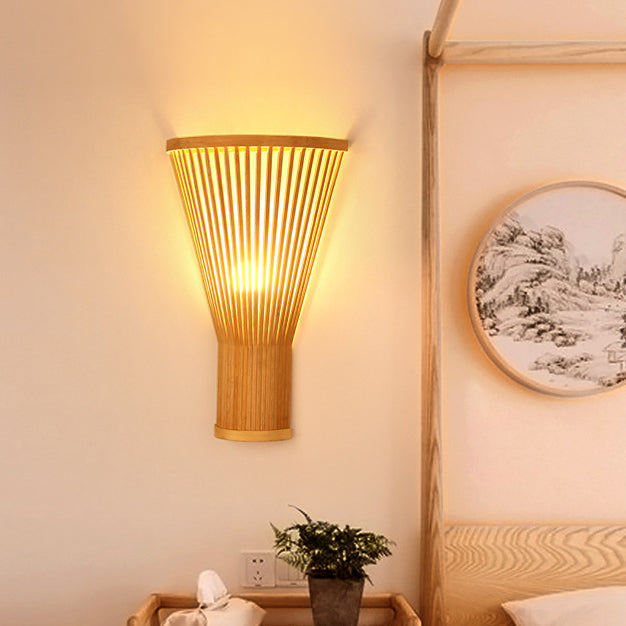 Vertical Broom Shape Bamboo Wall Lamp