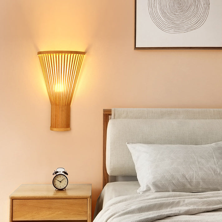 Vertical Broom Shape Bamboo Wall Lamp