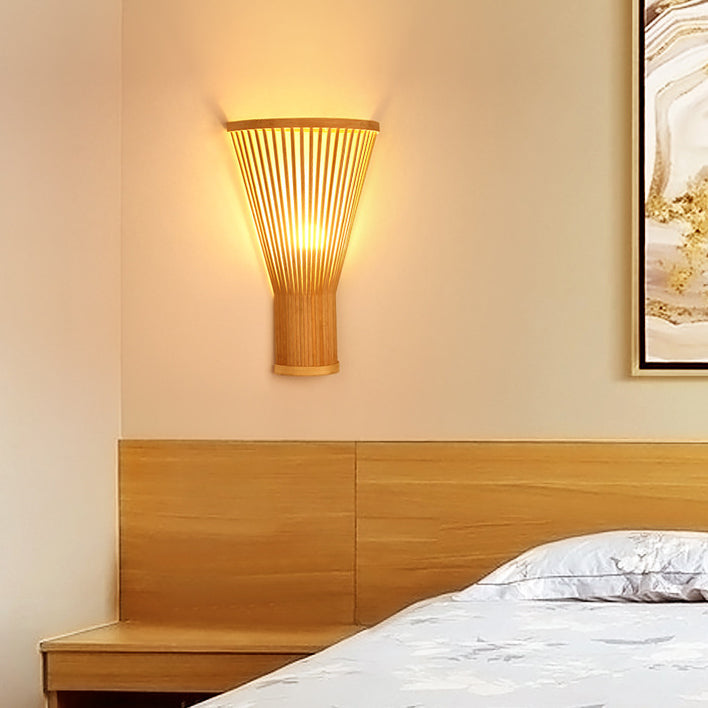 Vertical Broom Shape Bamboo Wall Lamp