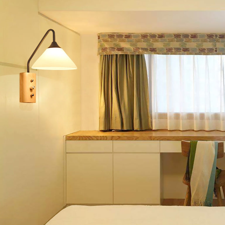 Cone Glass Lampshade Solid Wall Lamp