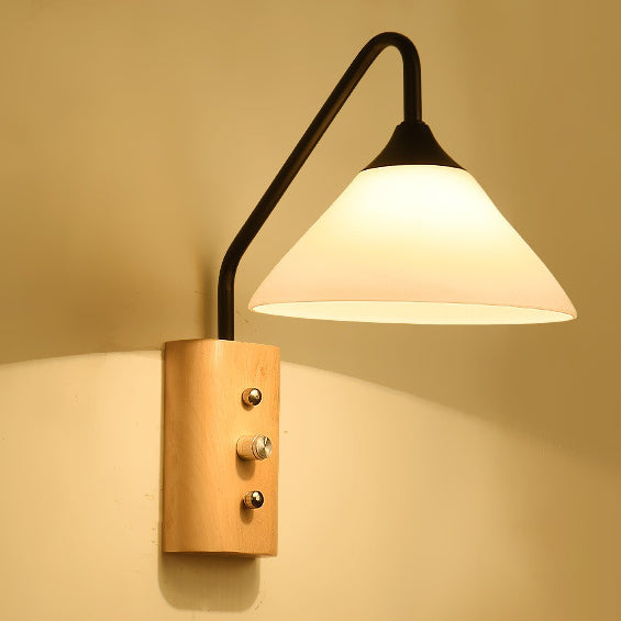 Cone Glass Lampshade Solid Wall Lamp