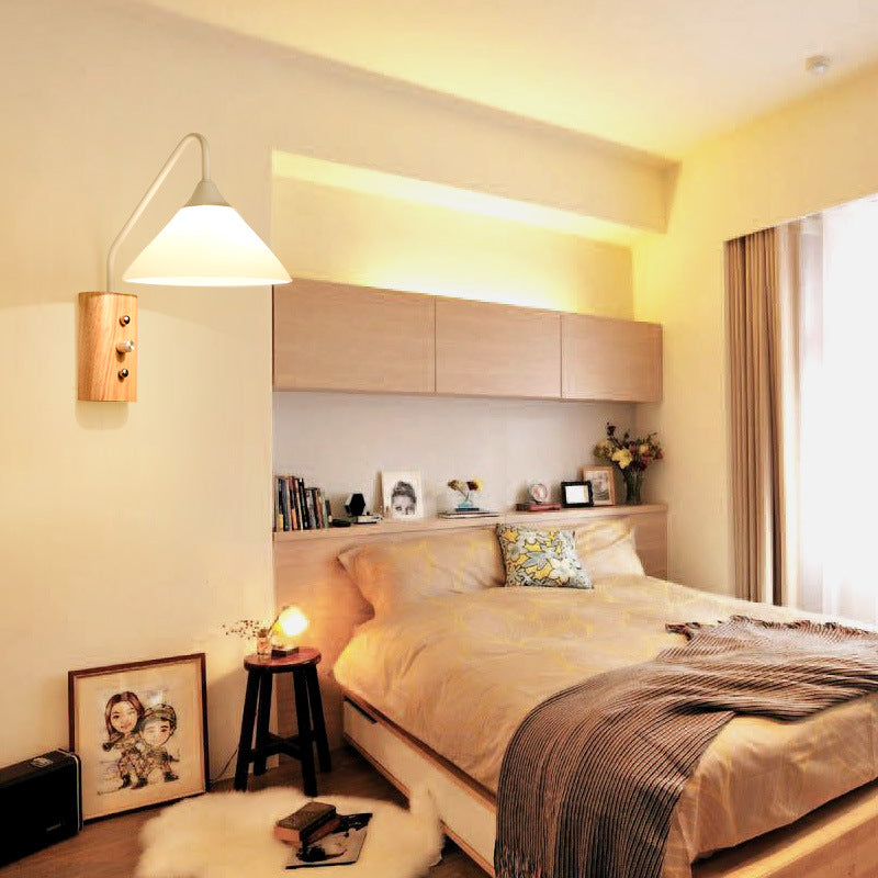 Cone Glass Lampshade Solid Wall Lamp