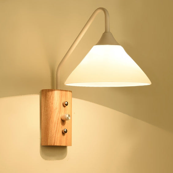 Cone Glass Lampshade Solid Wall Lamp