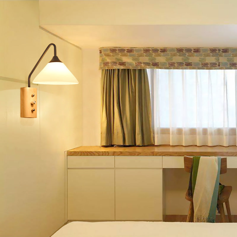 Cone Glass Lampshade Solid Wall Lamp