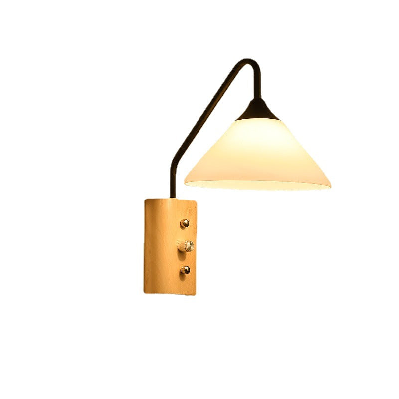 Cone Glass Lampshade Solid Wall Lamp
