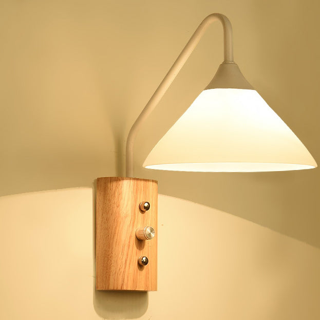 Cone Glass Lampshade Solid Wall Lamp