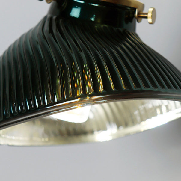 Brass Glass Lampshade Living Wall Lamp