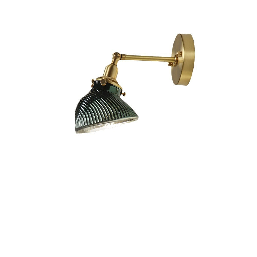Brass Glass Lampshade Living Wall Lamp