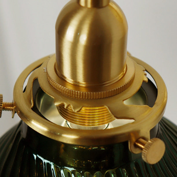 Brass Glass Lampshade Living Wall Lamp