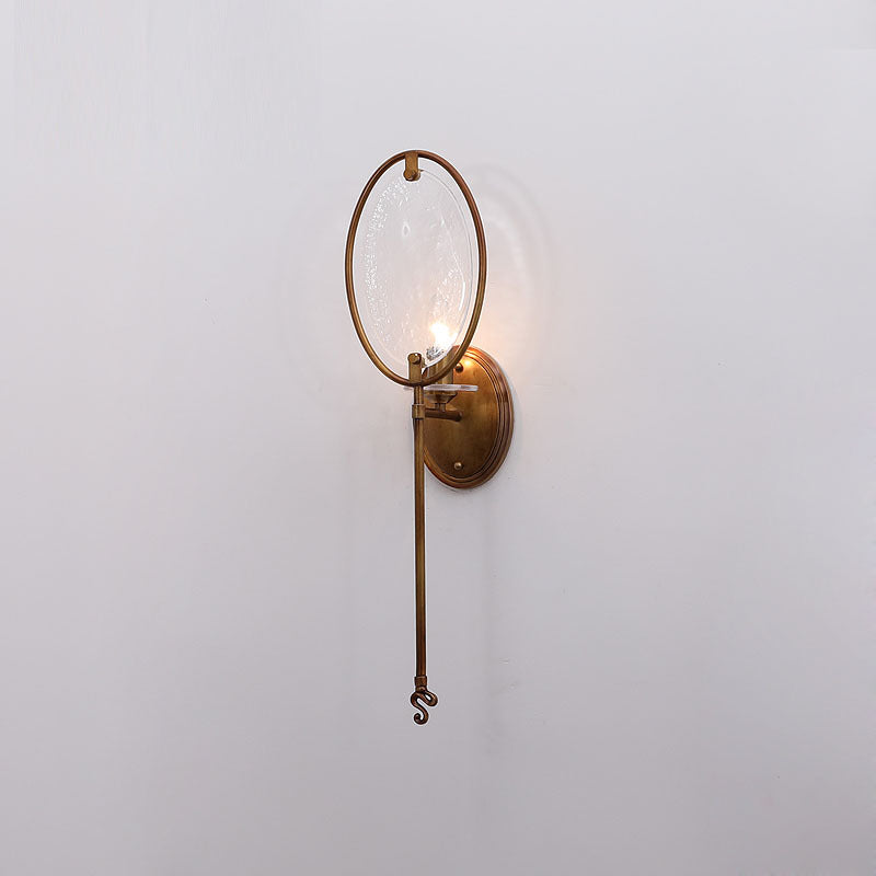 Racket Shape Copper Glass Wall Lamp