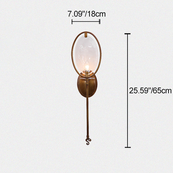 Racket Shape Copper Glass Wall Lamp