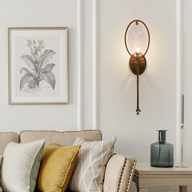 Racket Shape Copper Glass Wall Lamp