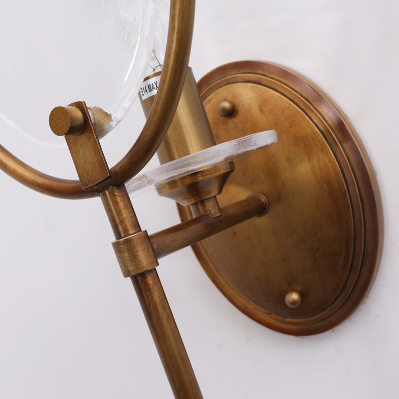 Racket Shape Copper Glass Wall Lamp