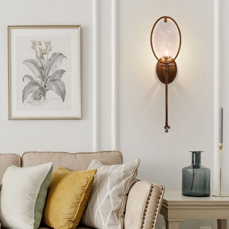 Racket Shape Copper Glass Wall Lamp