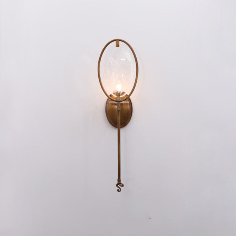 Racket Shape Copper Glass Wall Lamp