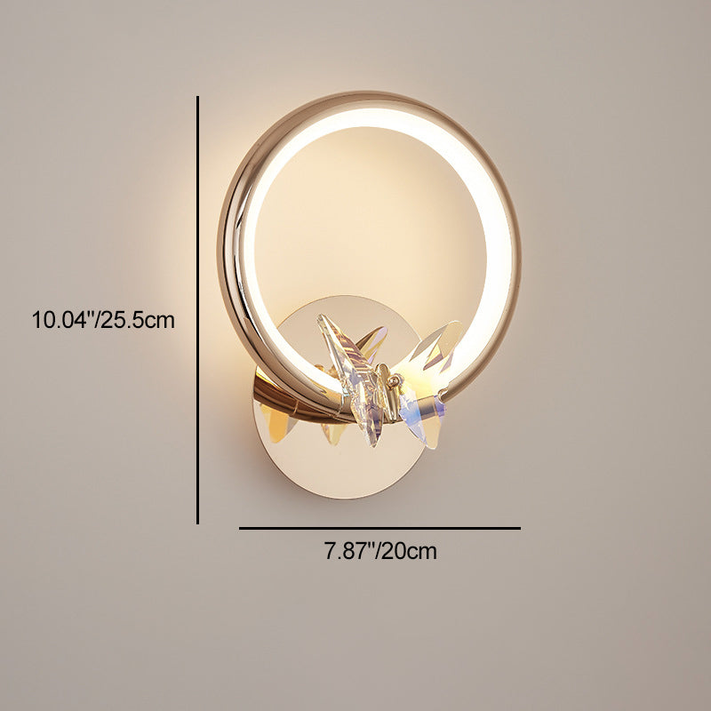 Circle Butterfly Aluminum Hardware Wall Lamp