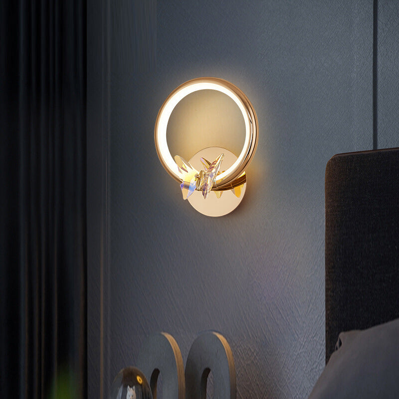 Circle Butterfly Aluminum Hardware Wall Lamp