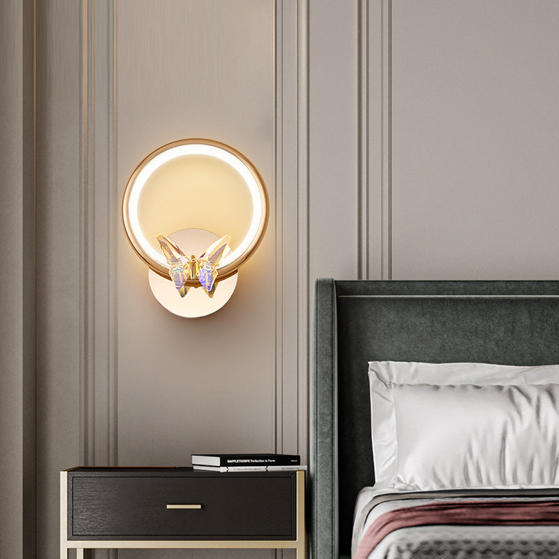 Circle Butterfly Aluminum Hardware Wall Lamp