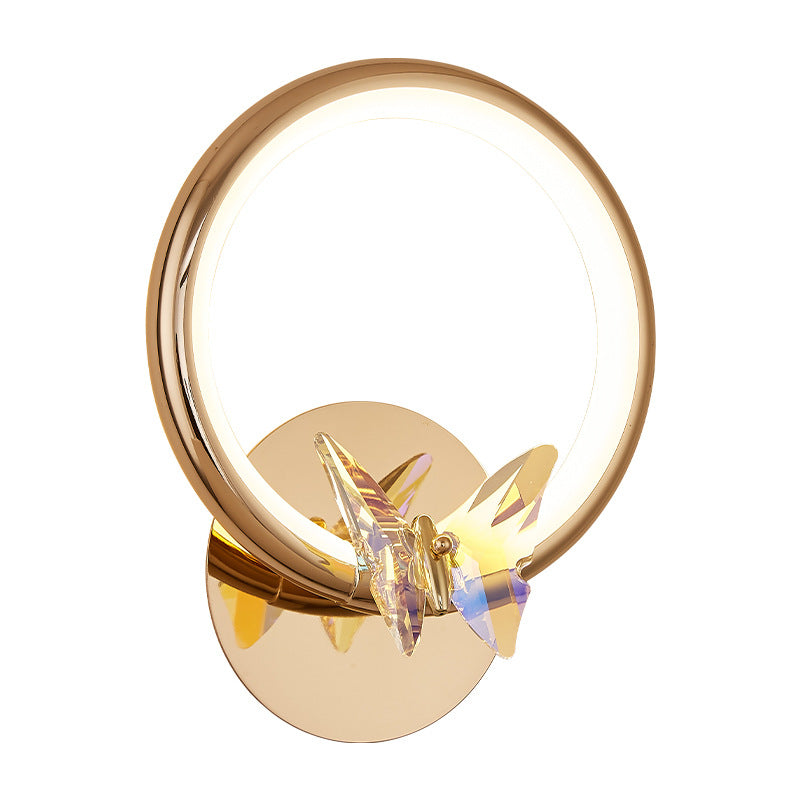 Circle Butterfly Aluminum Hardware Wall Lamp