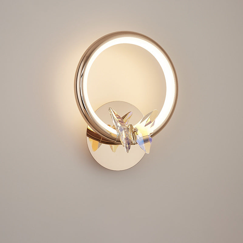 Circle Butterfly Aluminum Hardware Wall Lamp