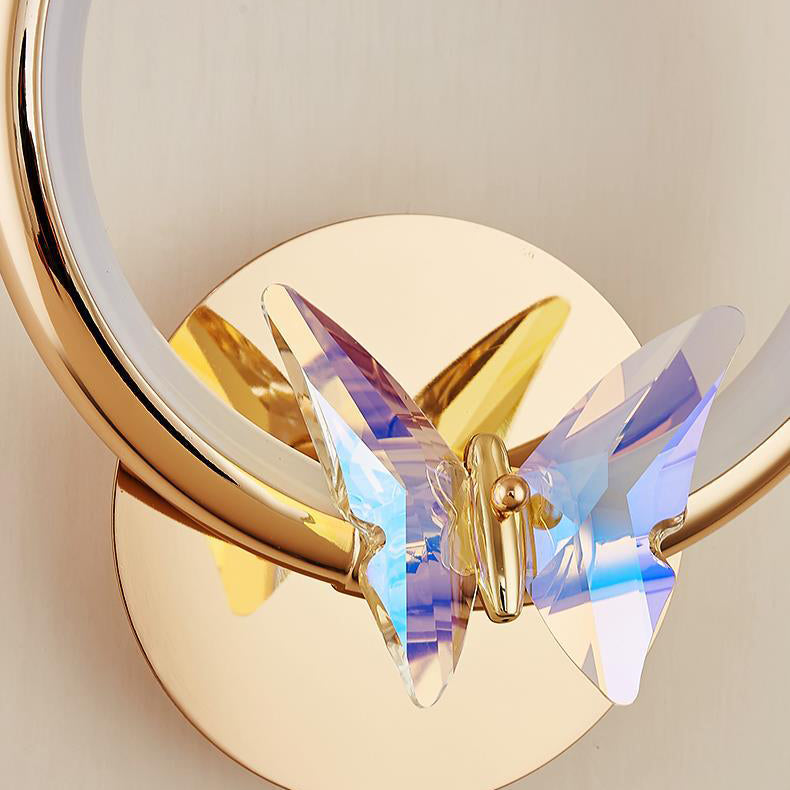 Circle Butterfly Aluminum Hardware Wall Lamp
