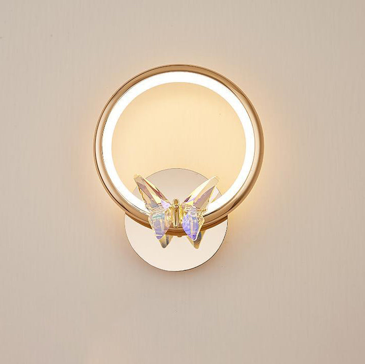 Circle Butterfly Aluminum Hardware Wall Lamp