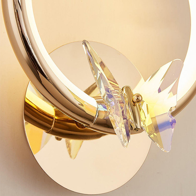 Circle Butterfly Aluminum Hardware Wall Lamp