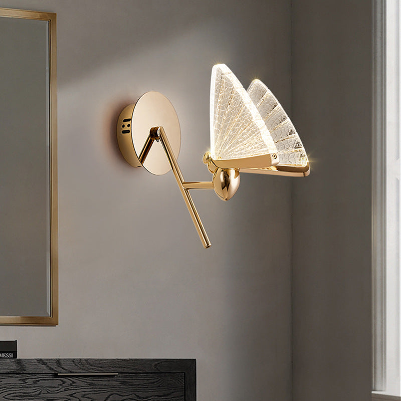 Butterfly Acrylic Lampshade Iron Wall Lamp