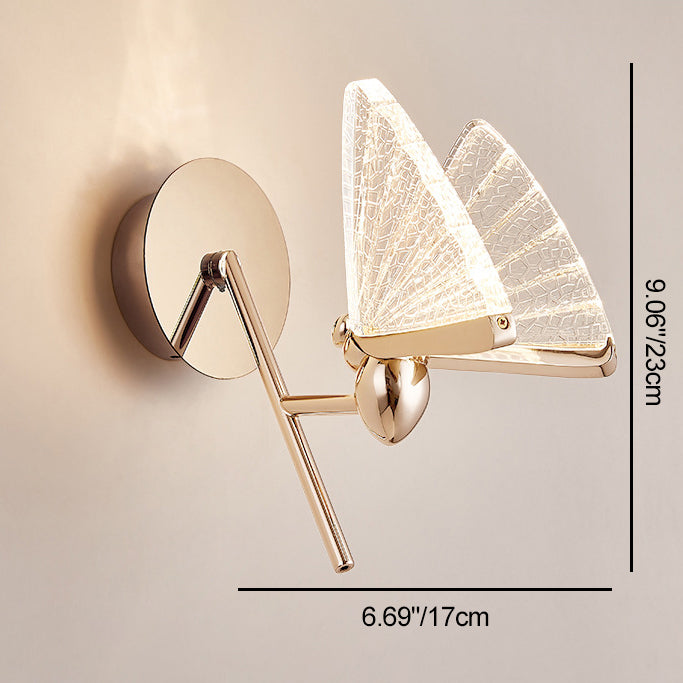 Butterfly Acrylic Lampshade Iron Wall Lamp