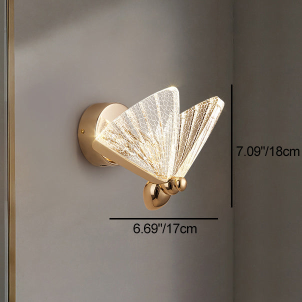 Butterfly Acrylic Lampshade Iron Wall Lamp