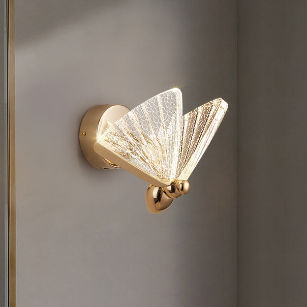 Butterfly Acrylic Lampshade Iron Wall Lamp
