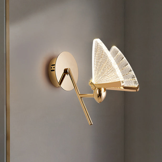 Butterfly Acrylic Lampshade Iron Wall Lamp