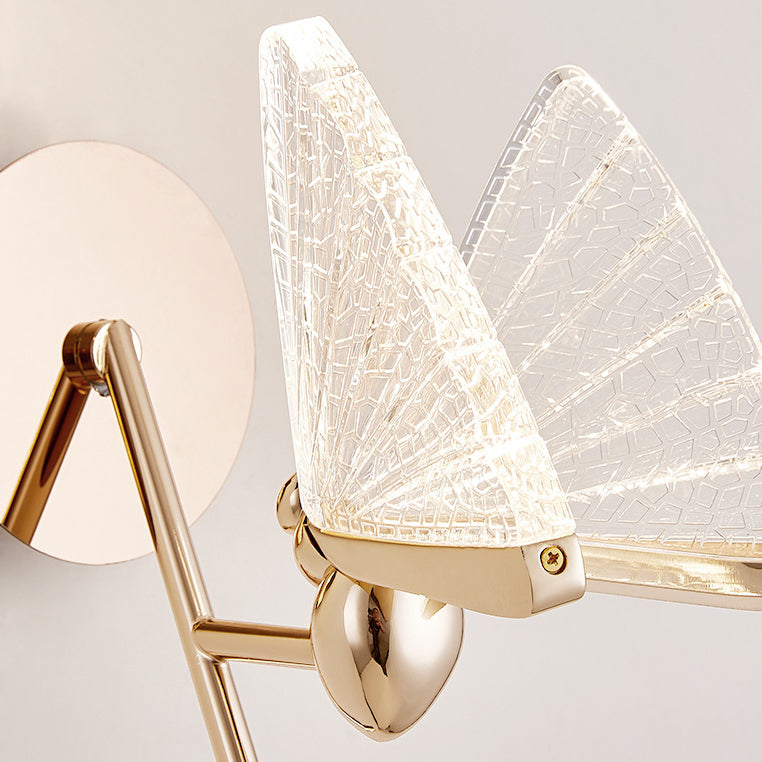 Butterfly Acrylic Lampshade Iron Wall Lamp