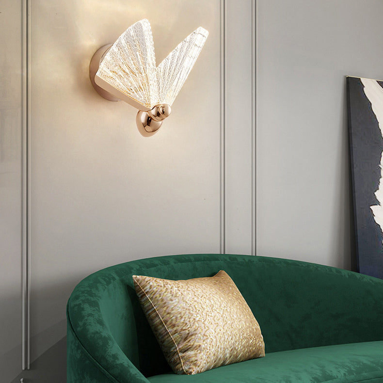 Butterfly Acrylic Lampshade Iron Wall Lamp