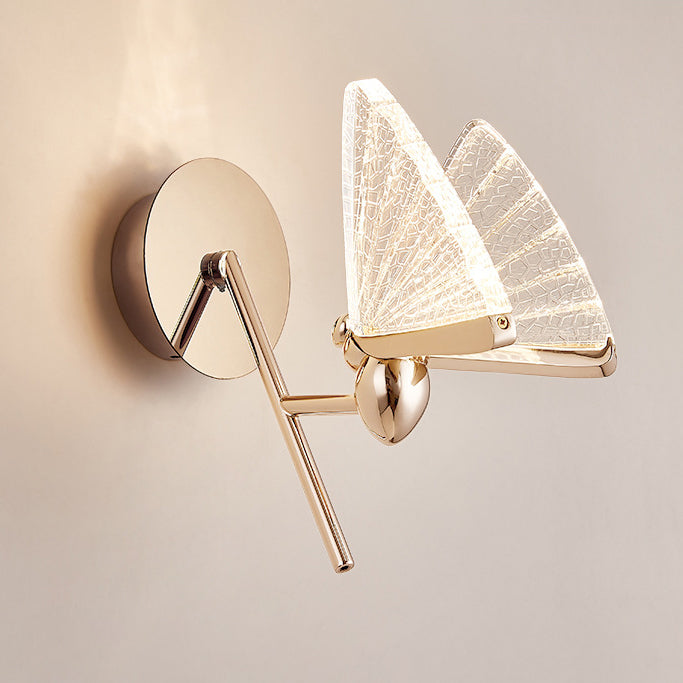 Butterfly Acrylic Lampshade Iron Wall Lamp