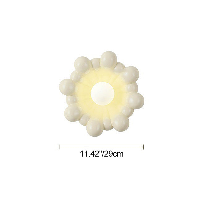 Cream Flower Shape Resin Wall Lamp