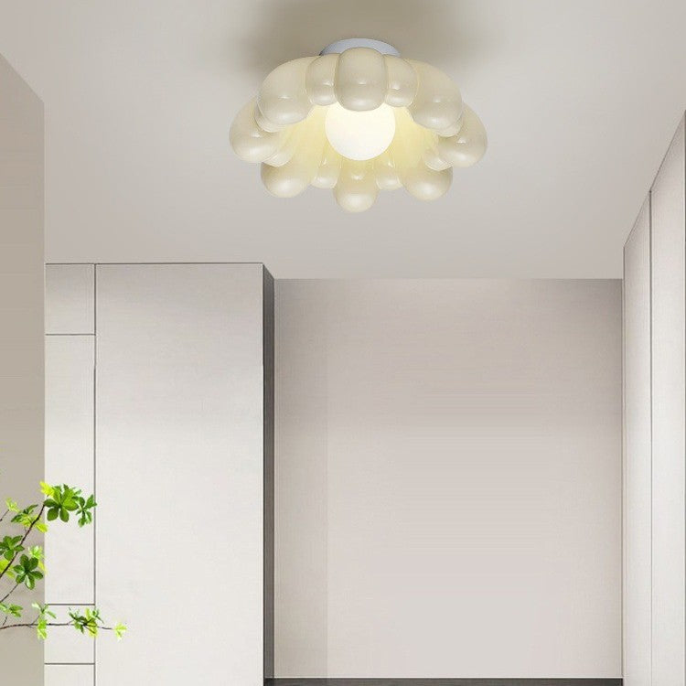 Cream Flower Shape Resin Wall Lamp