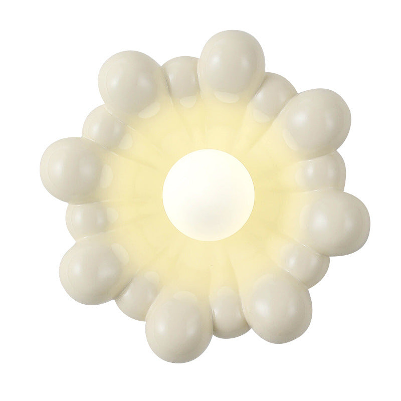Cream Flower Shape Resin Wall Lamp