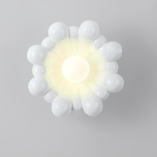 Cream Flower Shape Resin Wall Lamp