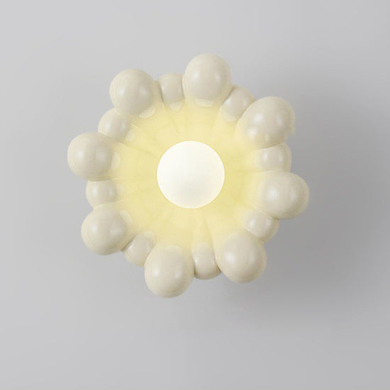 Cream Flower Shape Resin Wall Lamp