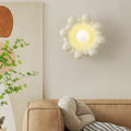 Cream Flower Shape Resin Wall Lamp