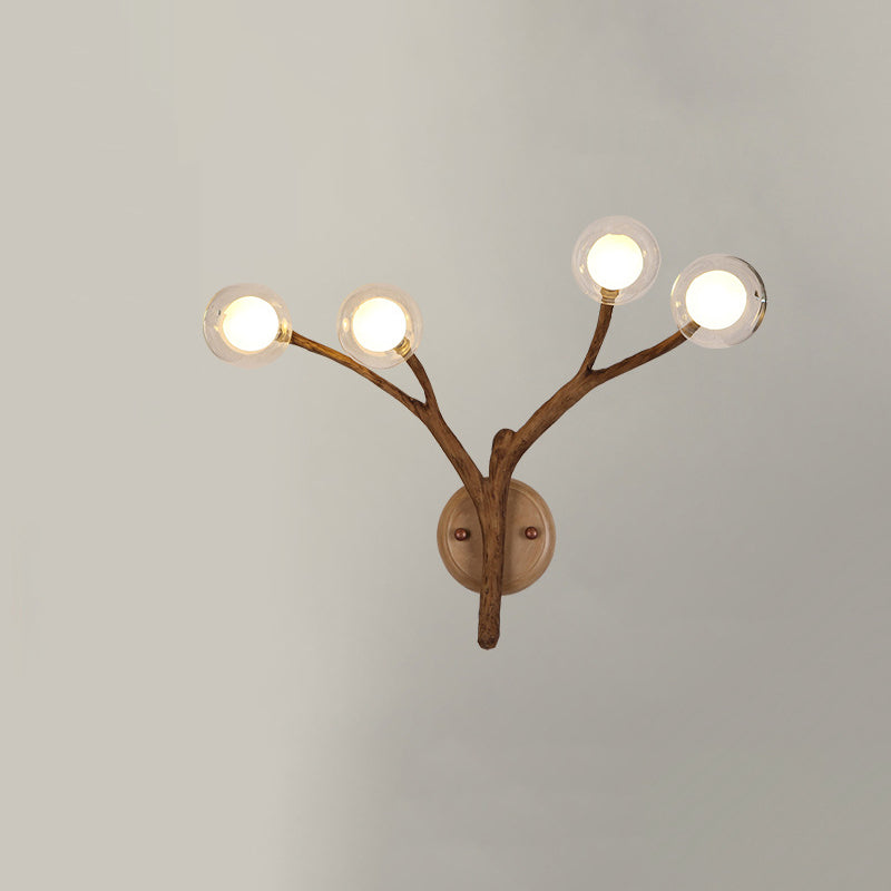 Branches Polymer Glass Lampshade 4-Light Wall Lamp