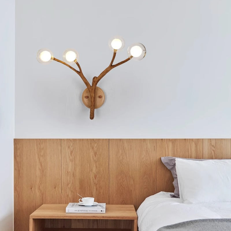 Branches Polymer Glass Lampshade 4-Light Wall Lamp