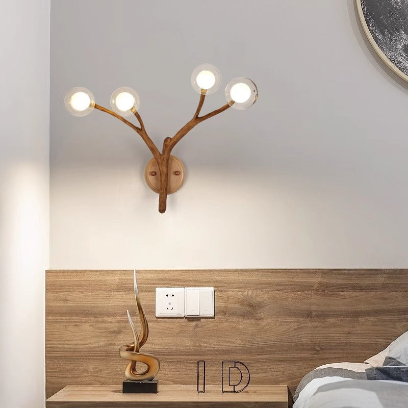 Branches Polymer Glass Lampshade 4-Light Wall Lamp