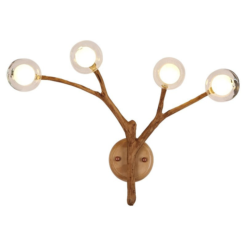 Branches Polymer Glass Lampshade 4-Light Wall Lamp